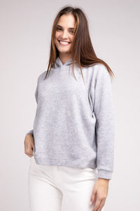 Hooded Brushed Melange Hacci Sweater - 1985 the VAULT Boutique