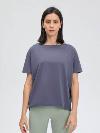 Millennia Round Neck Short Sleeve Active T-Shirt - 1985 the VAULT Boutique