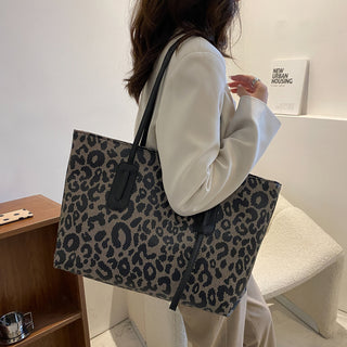 PU Leather Leopard Tote Bag - 1985 the VAULT Boutique