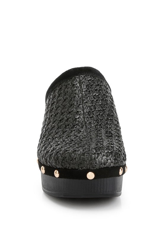 Jeydena Raffia Platform Clogs - 1985 the VAULT Boutique