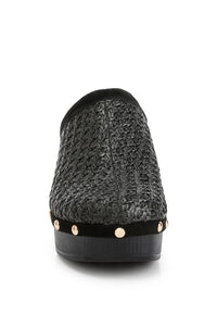 Jeydena Raffia Platform Clogs - 1985 the VAULT Boutique