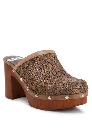 Jeydena Raffia Platform Clogs - 1985 the VAULT Boutique