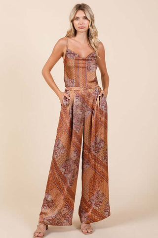 Mittoshop Paisley Patchwork Print Satin Wide Leg Pants - 1985 the VAULT Boutique