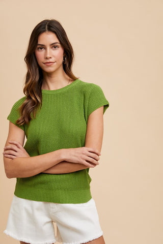 Annie Wear Round Neck Short Sleeve Sweater - 1985 the VAULT Boutique