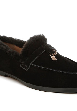 Ohrid Suede & Faux Fur Flat Loafers - 1985 the VAULT Boutique