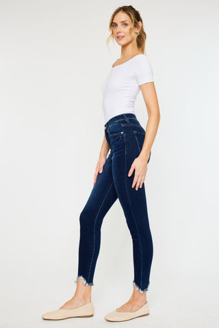 Kancan Full Size High Rise Frayed Ankle Skinny Jeans - 1985 the VAULT Boutique