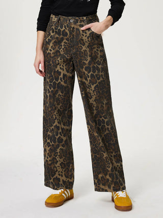 Leopard Straight Jeans with Pockets - 1985 the VAULT Boutique