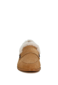 Allie Fur Trim Suede Loafers - 1985 the VAULT Boutique