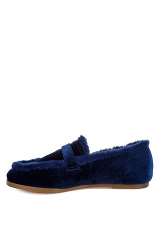 Bastian Fur Detail Velvet Loafers - 1985 the VAULT Boutique