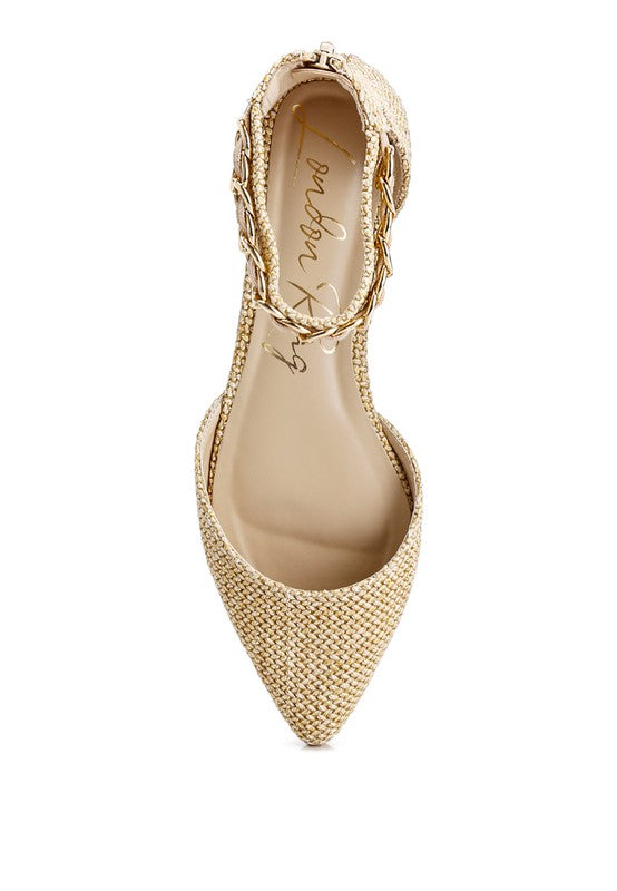 Buqisi Chain Embellished Flat Sandals - 1985 the VAULT Boutique