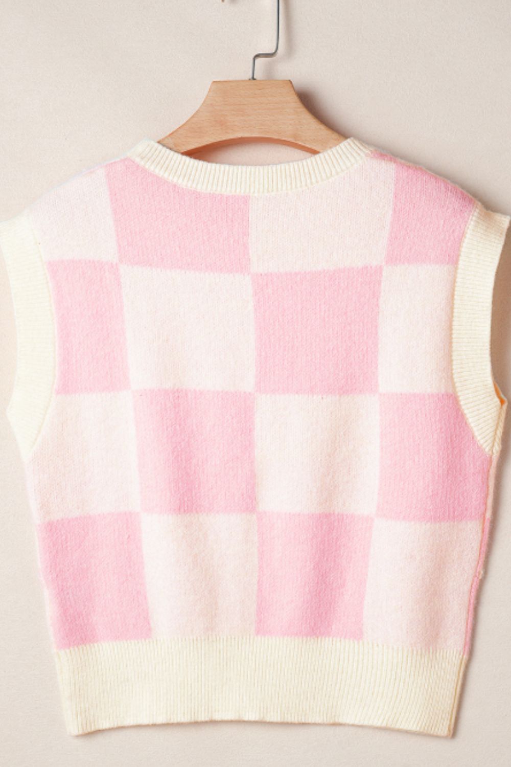 Bow Checkered Round Neck Sweater Vest - 1985 the VAULT Boutique