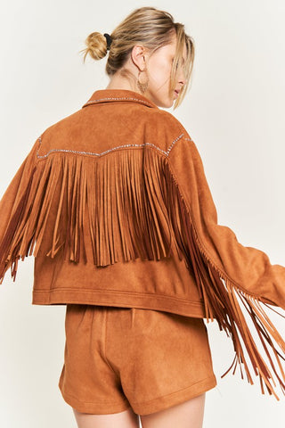 Suede Studded Fringe Jacket - 1985 the VAULT Boutique