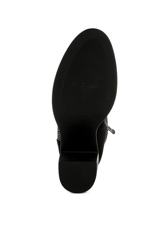 Chinar Rhinestone Studded Slouchy Ankle Boots - 1985 the VAULT Boutique