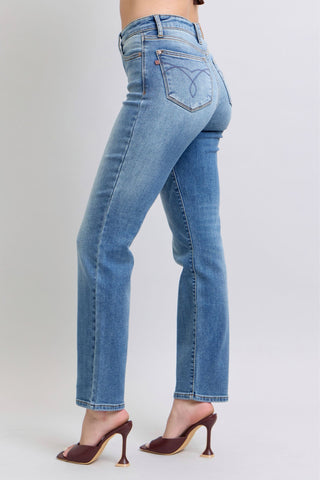 Judy Blue Full Size Wash Thermal Straight Jeans with Pockets - 1985 the VAULT Boutique