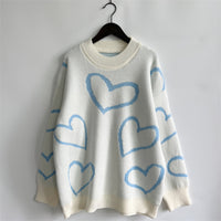 Heart Pattern Long Sleeve Sweater - 1985 the VAULT Boutique