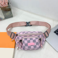 Checkered Adjustable Strap Nylon Crossbody Bag - 1985 the VAULT Boutique