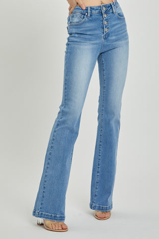 RISEN Full Size High Rise Button Fly Bootcut Jeans - 1985 the VAULT Boutique