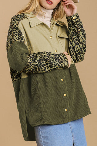 High-Low Leopard Snap Down Shacket - 1985 the VAULT Boutique