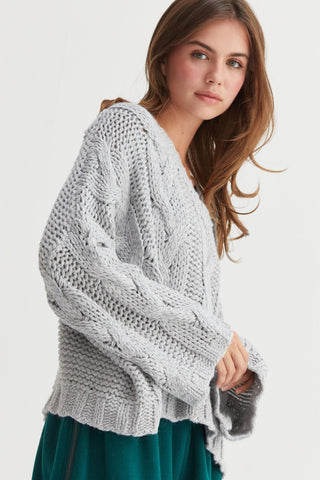 HYFVE Cable Knit V-Neck Sweater - 1985 the VAULT Boutique