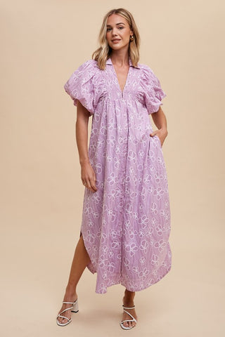 Annie Wear Floral Smock Detail Puff Sleeve Dress - 1985 the VAULT Boutique