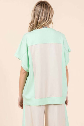 Mittoshop Oversized Color Block Short Sleeve T-Shirt - 1985 the VAULT Boutique