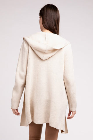 Hooded Open Front Sweater Cardigan - 1985 the VAULT Boutique