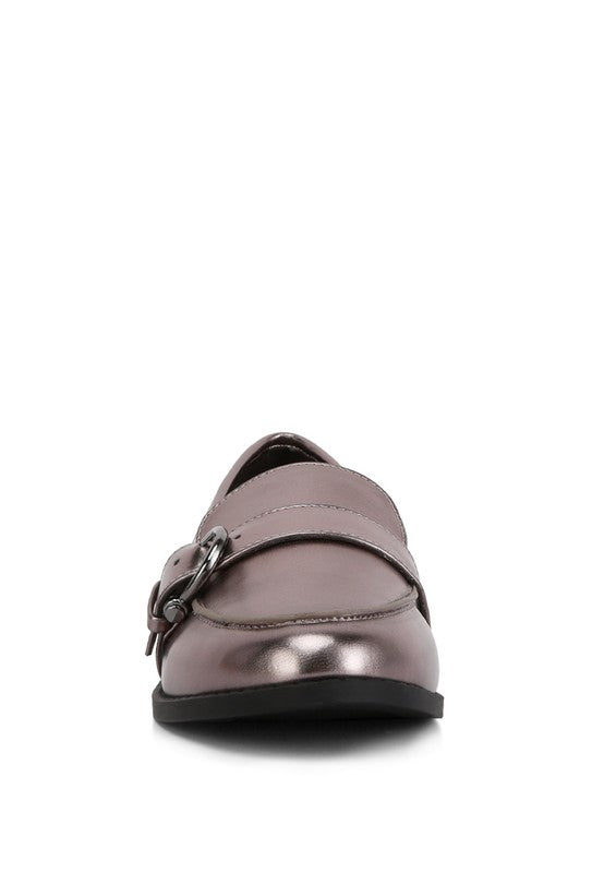 Haruka Metallic Faux Leather Loafers - 1985 the VAULT Boutique