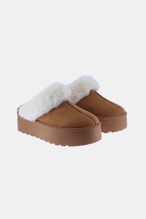 Weeboo Thick Bottom Fur Trim Snow Slippers - 1985 the VAULT Boutique