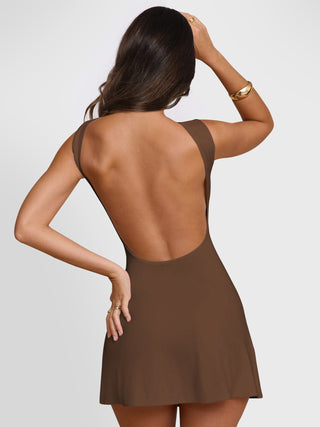 Backless Wide Strap Mini Dress - 1985 the VAULT Boutique