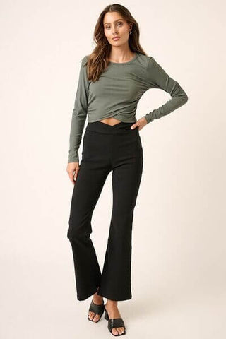 Mittoshop Surplice V Waist Flare Pants - 1985 the VAULT Boutique