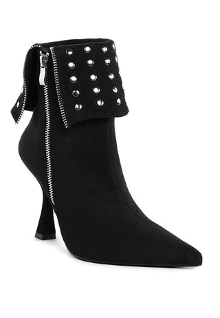 Piccini Stud Embellished Foldover Heel Boots - 1985 the VAULT Boutique