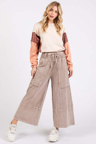 Mittoshop Mineral Wash Seam French Terry Wide Leg Pants - 1985 the VAULT Boutique