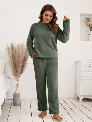 Ivy Lane Teddy Long Sleeve Top and Pants Lounge Set - 1985 the VAULT Boutique