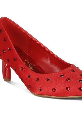 Madhara Heart-Shaped Rhinestones Pumps - 1985 the VAULT Boutique