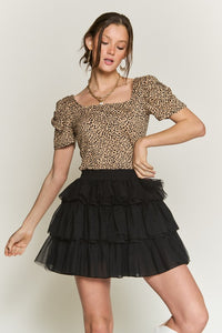 SOLID MESH TIERED SKIRT - 1985 the VAULT Boutique