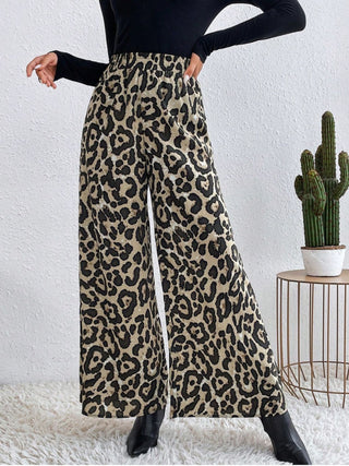 Printed Elastic Waist Wide Leg Pants - 1985 the VAULT Boutique