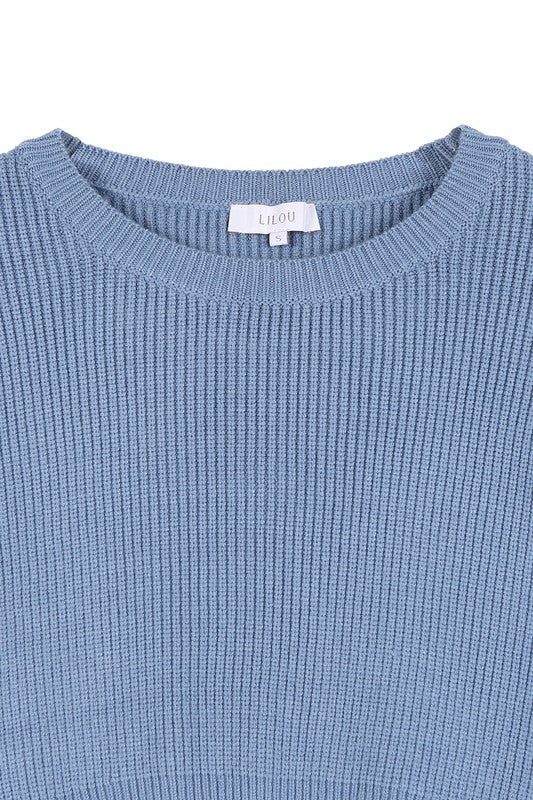 Ribbed Knit Crop Top & Skirt Set - 1985 the VAULT Boutique