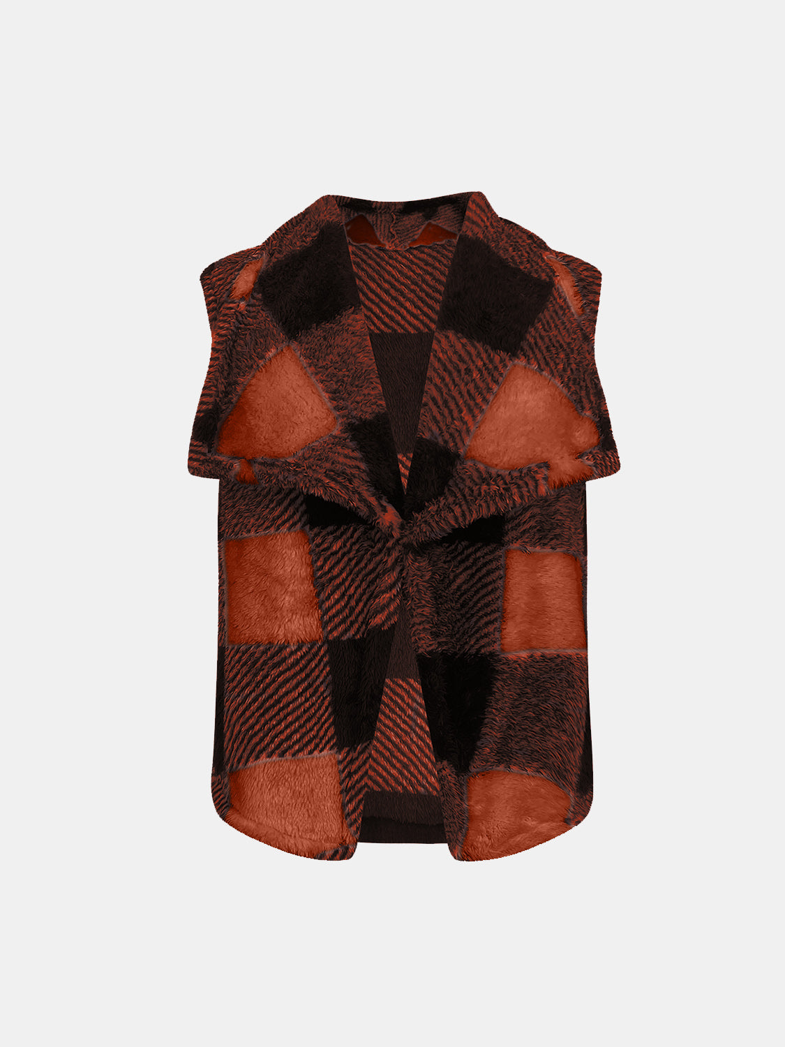 Plaid Open Front Vest Coat - 1985 the VAULT Boutique