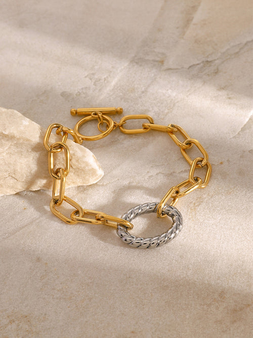 Two-Tone Stainless Steel Chain Bracelet - 1985 the VAULT Boutique