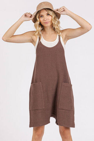 Mittoshop Scoop Neck Spaghetti Strap Overalls with Pockets - 1985 the VAULT Boutique