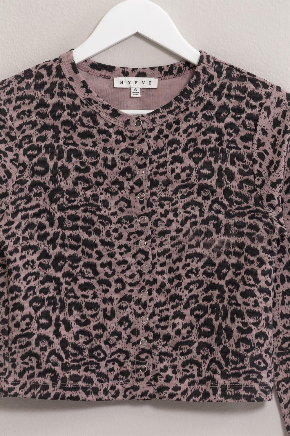 HYFVE Animal Print Snap Down Crop Cardigan - 1985 the VAULT Boutique