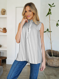 FAM-FAM Frill Printed Mock Neck Top - 1985 the VAULT Boutique