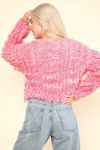 VERY J Shaggy Yarn Knit Zip Up Jacket - 1985 the VAULT Boutique