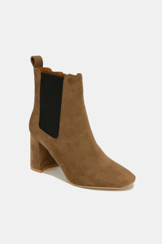 Beast Fashion Faux Suede Block Heel Chelsea Boots with Elastic Side Panel - 1985 the VAULT Boutique