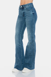 Judy Blue Full Size Tummy Control Cut Hem Flare Jeans - 1985 the VAULT Boutique