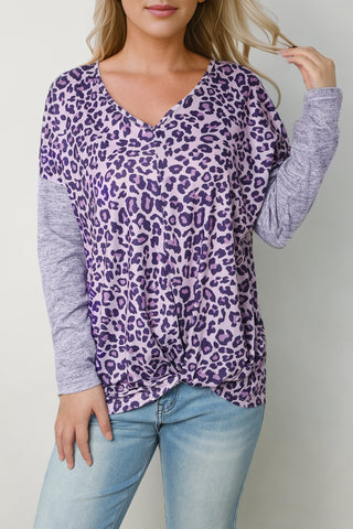 Leopard V-Neck Long Sleeve T-Shirt - 1985 the VAULT Boutique