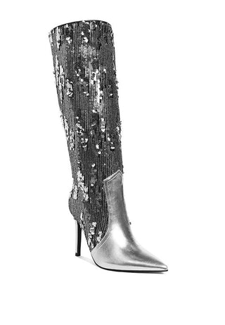 Sitarah Sequin Embellished Stiletto Long Boots - 1985 the VAULT Boutique