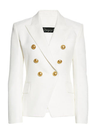 Lapel Collar Long Sleeve Blazer - 1985 the VAULT Boutique