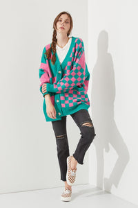 CHECKERED OVERSIZED SWEATER - 1985 the VAULT Boutique