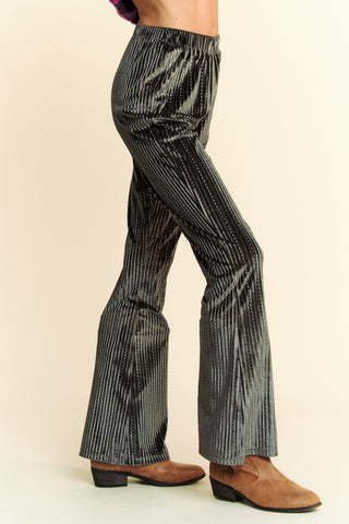 Davi & Dani Elastic Waist Knit Flare Pants - 1985 the VAULT Boutique